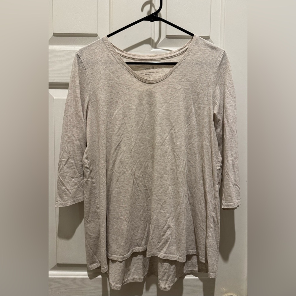 PURE JILL LIGHT SHIRRED BACK TUNIC Size LP